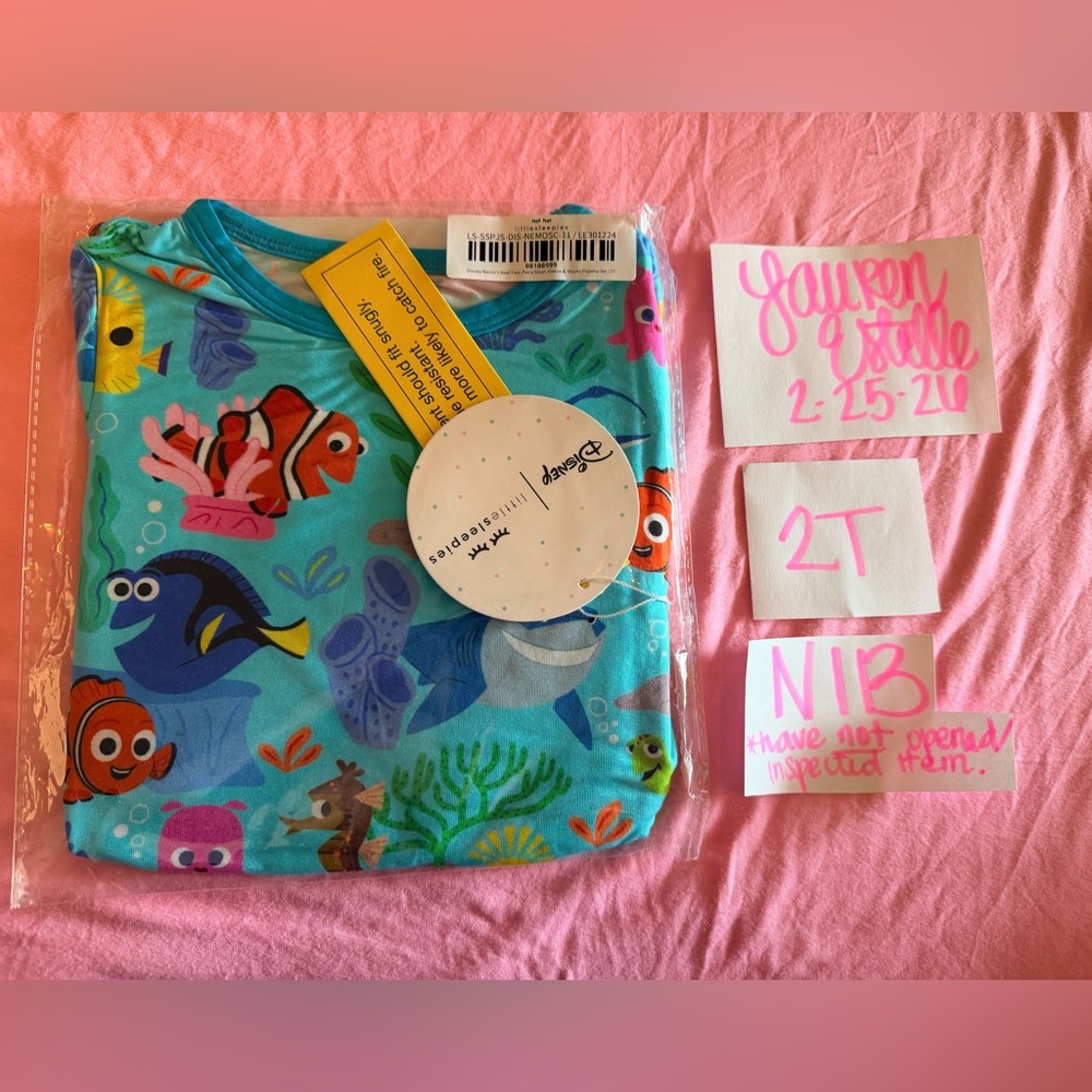 Disney Little Sleepies Nemo 2 piece set PJs 2T NWT unisex